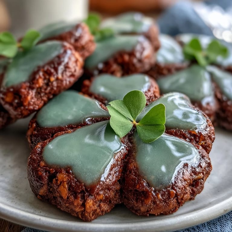 Buttery sugar cookies cut into shamrock shapes and topped with bright green royal icing.