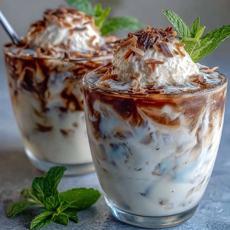 Refreshing summer treat: coconut cold brew float topping a milkshake.
