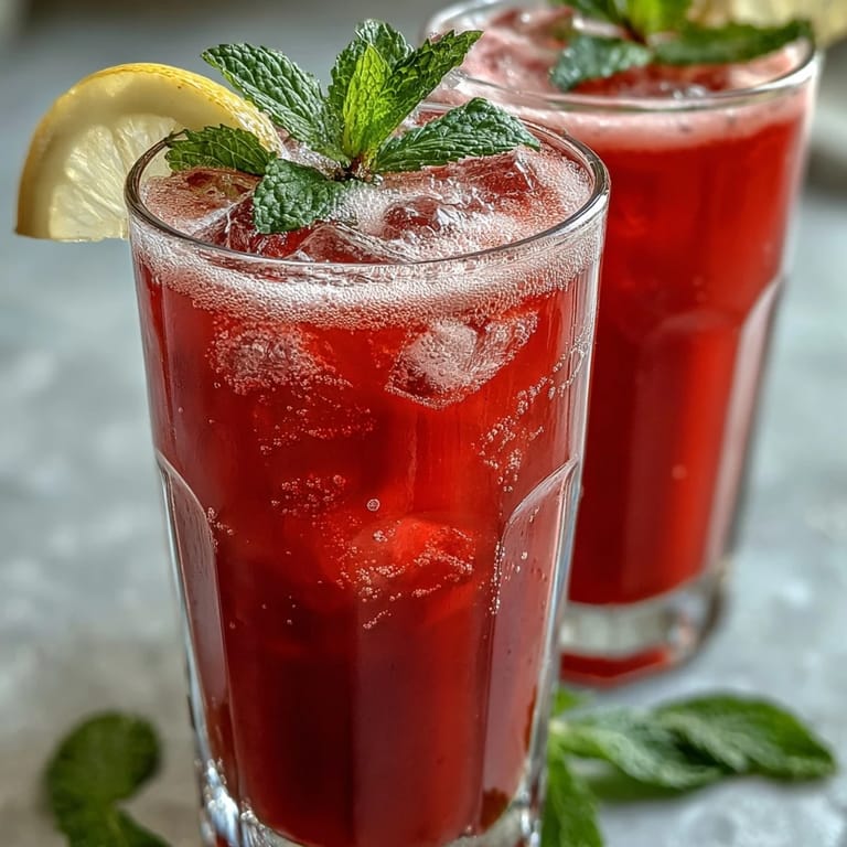Enjoy this easy, naturally dyed pink lemonade, refreshing and gluten-free, served chilled.
